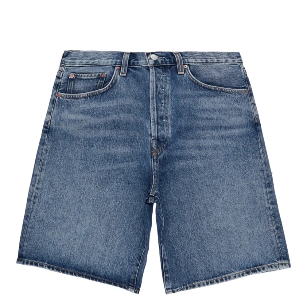 AGOLDE RISHI Denim Shorts 28 NWOT High Rise Vintage Wash Wide Leg Jorts - Picture 3 of 11